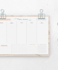 Arquivo digital - Planner de mesa semanal minimalista