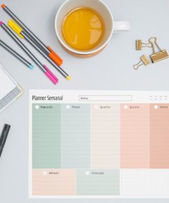 Arquivo digital - Planner de mesa semanal terra