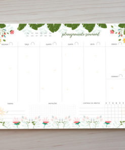 Arquivo digital - Planner semanal Folhas e Flores