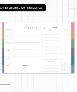 Arquivo digital - Planner Semanal Joy A4 - horizontal