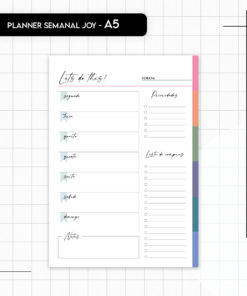 Arquivo digital - Planner Semanal Joy A5