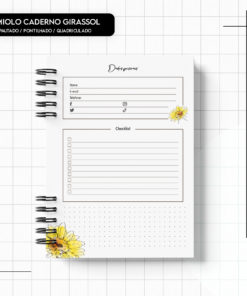 miolo caderno pautado girassol