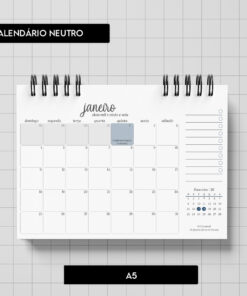 Arquivo digital - Calendário Neutro 2026