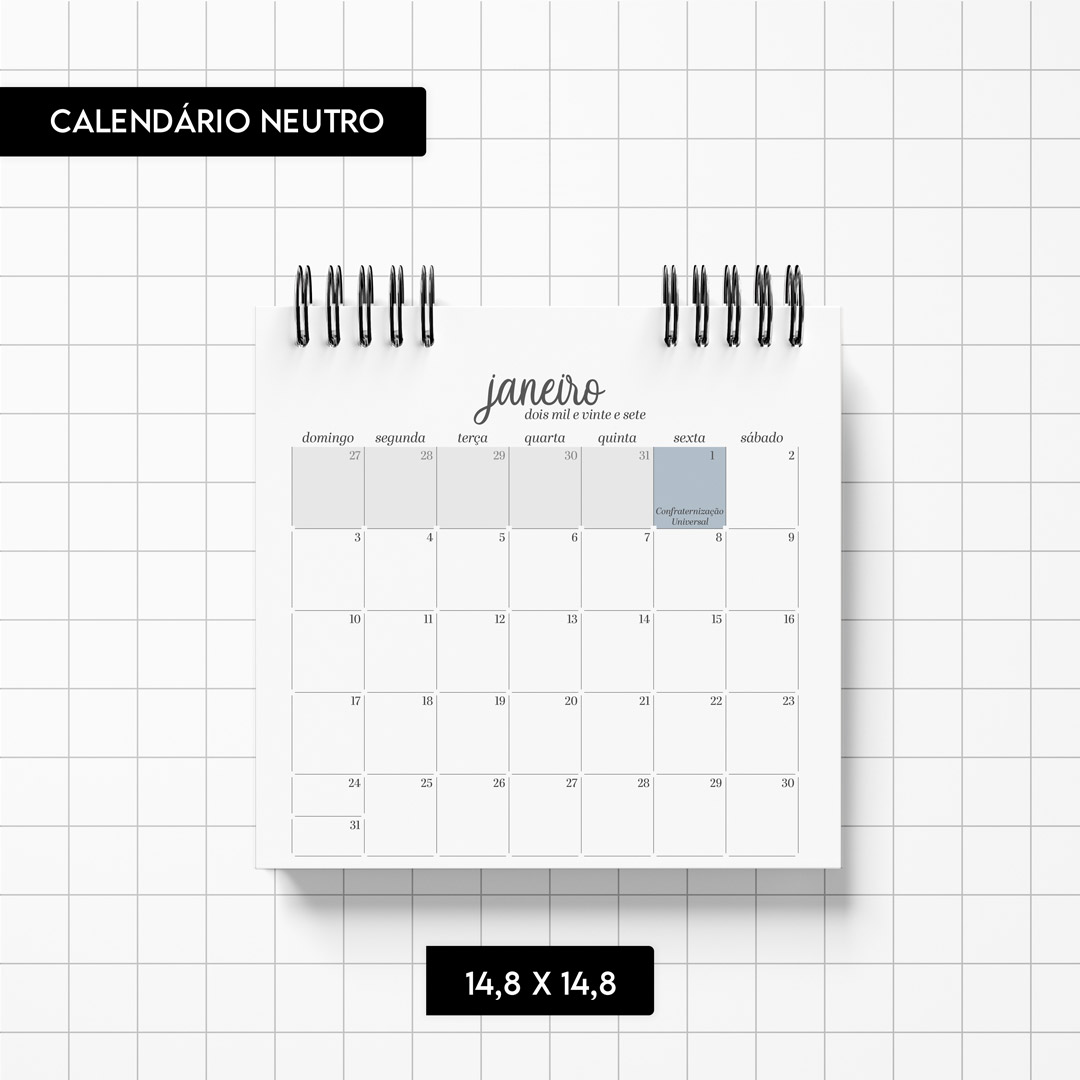 Arquivo digital - Calendário Neutro 2027 - Imagem 2