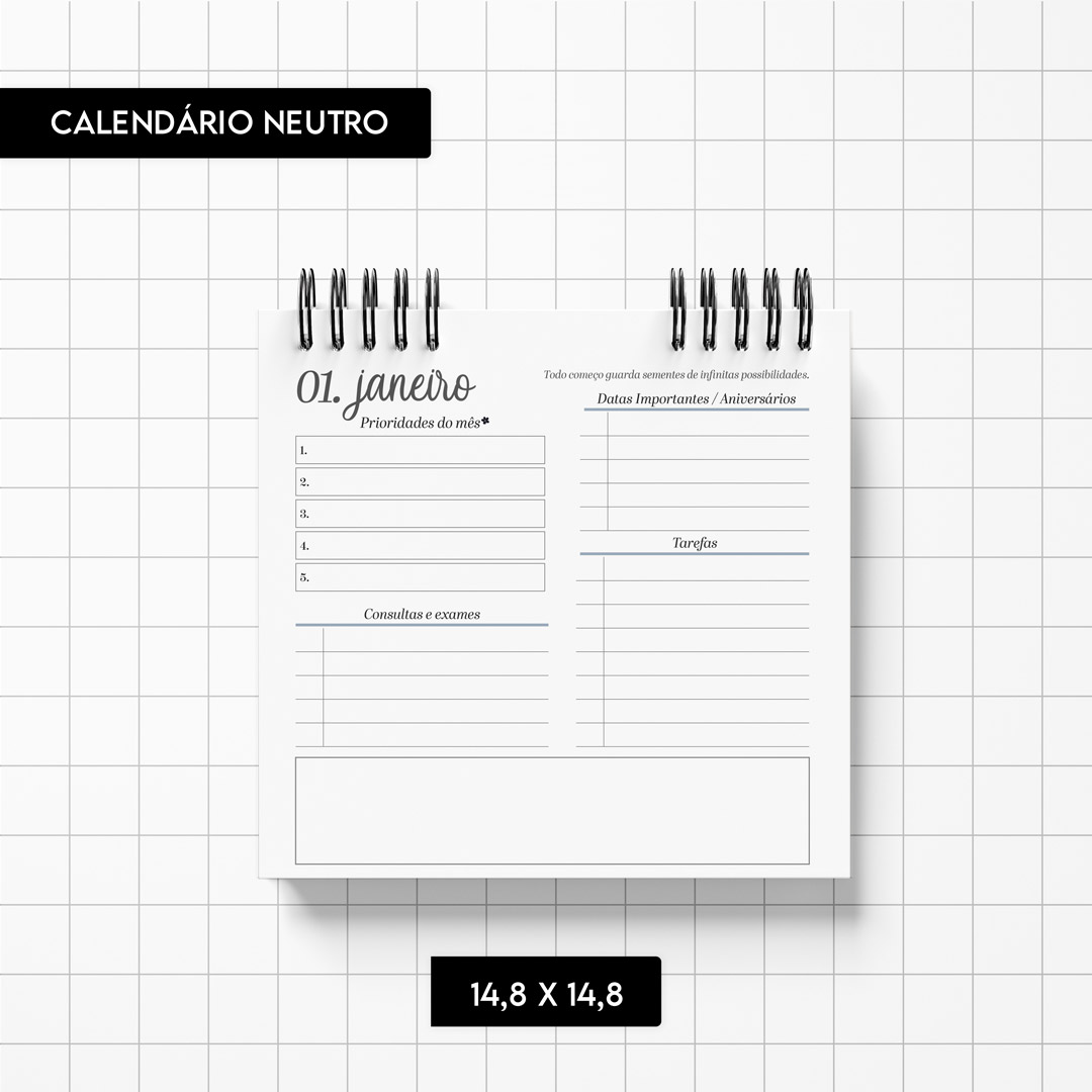 Arquivo digital - Calendário Neutro 2027 - Imagem 3