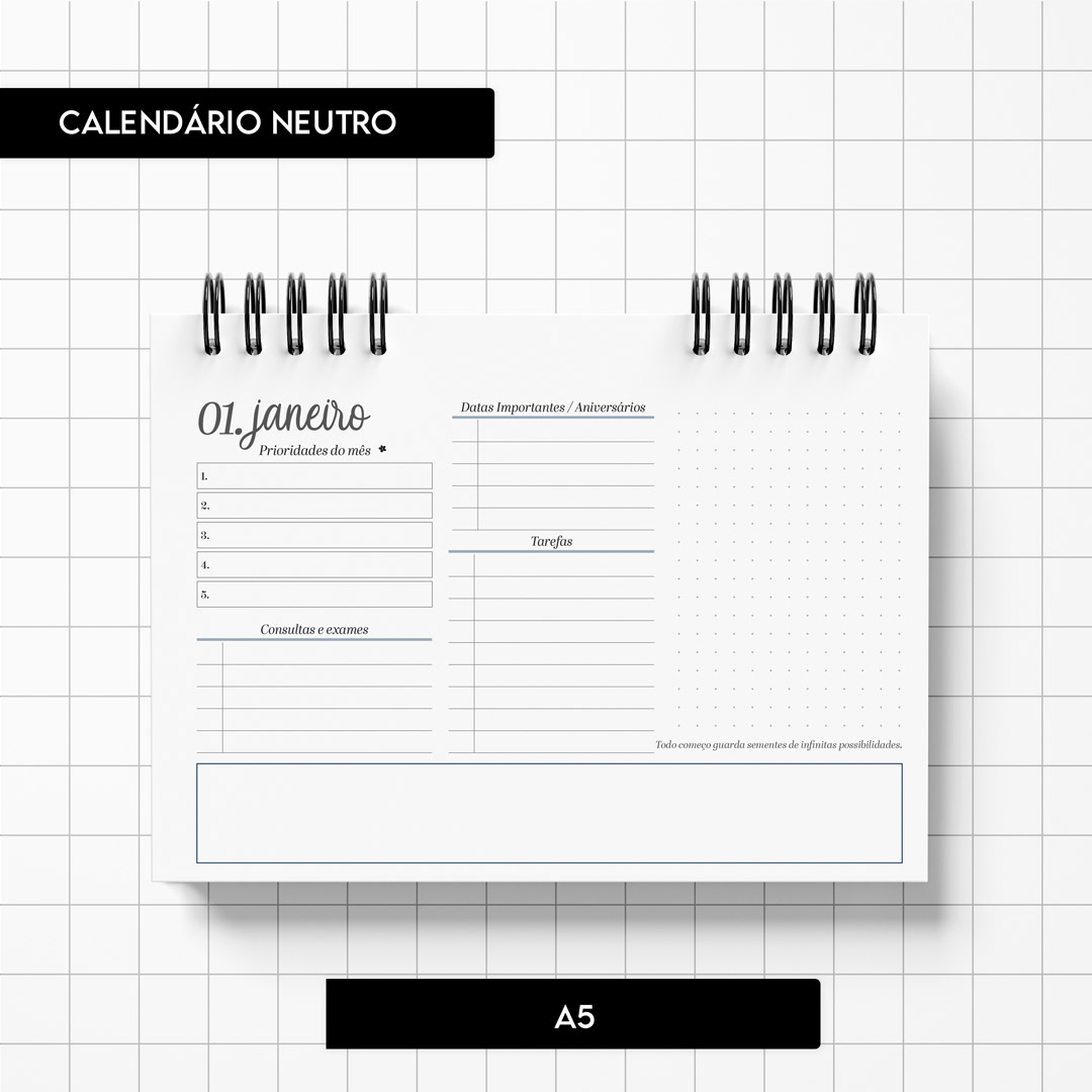 Arquivo digital - Calendário Neutro 2027 - Imagem 4