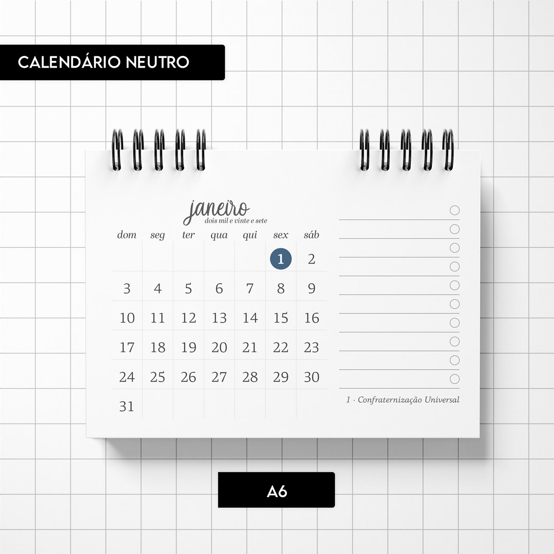Arquivo digital - Calendário Neutro 2027 - Imagem 6