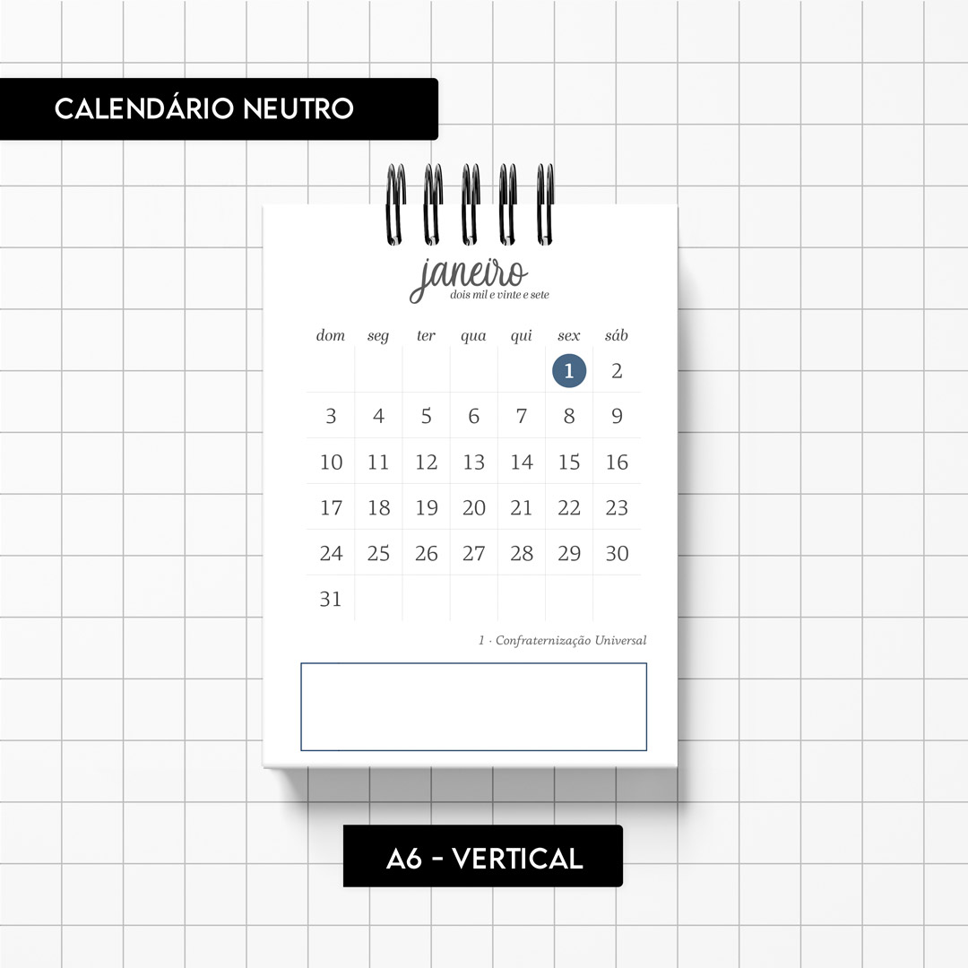 Arquivo digital - Calendário Neutro 2027 - Imagem 8