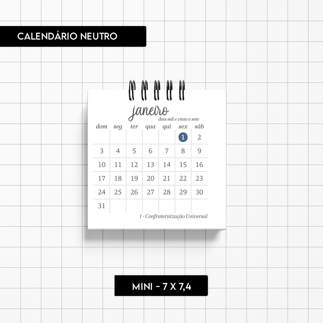 Arquivo digital - Calendário Neutro 2027 - Imagem 10