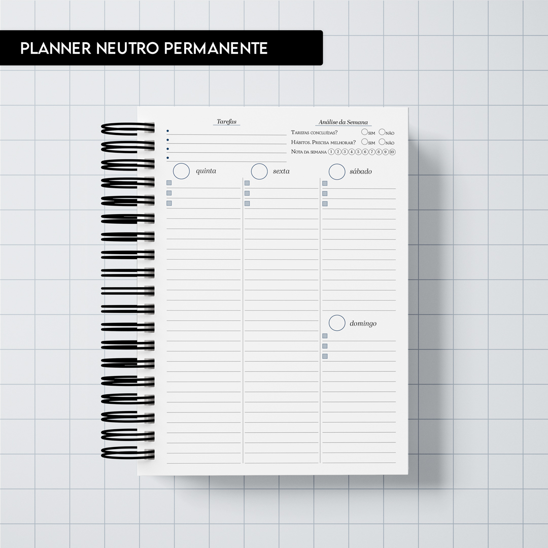 Miolo digital - Planner Neutro Permanente